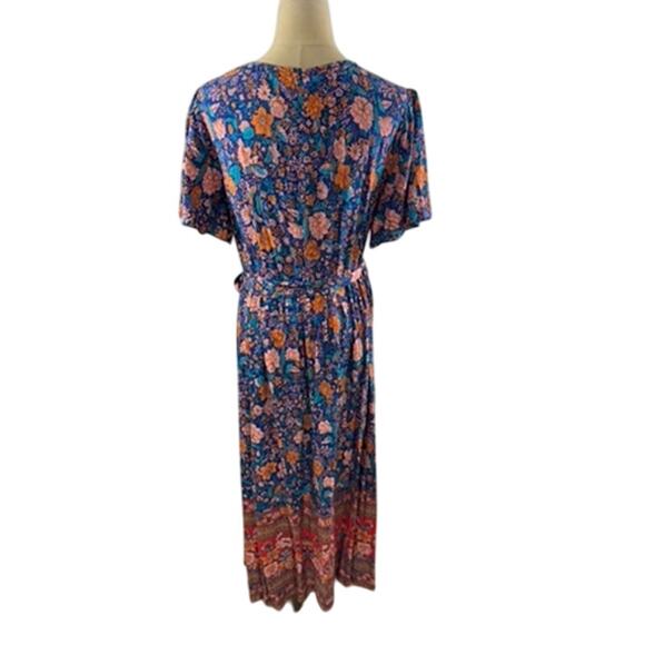 NWT!! "BLOOMCHIC" Summer Bohemian Full Length Flutter Dress SZ 12 Gypsy Fairy - Picture 4 of 13